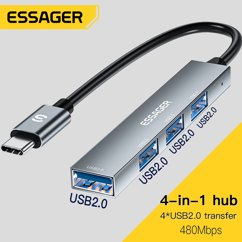 Type C Multiport Adapter - Essager 4 в 1 USB C-кабель-концентратор