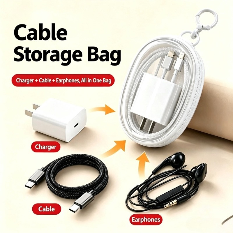 Cable Organizer Bag - Портативная водонепроницаемая сумка для хранения кабелей